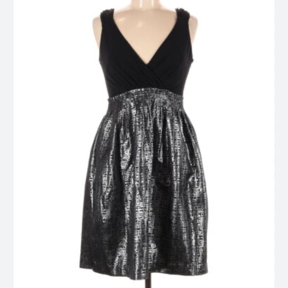 MAX and CLEO Dress Black w/ Silver Metallic‎ Size 2